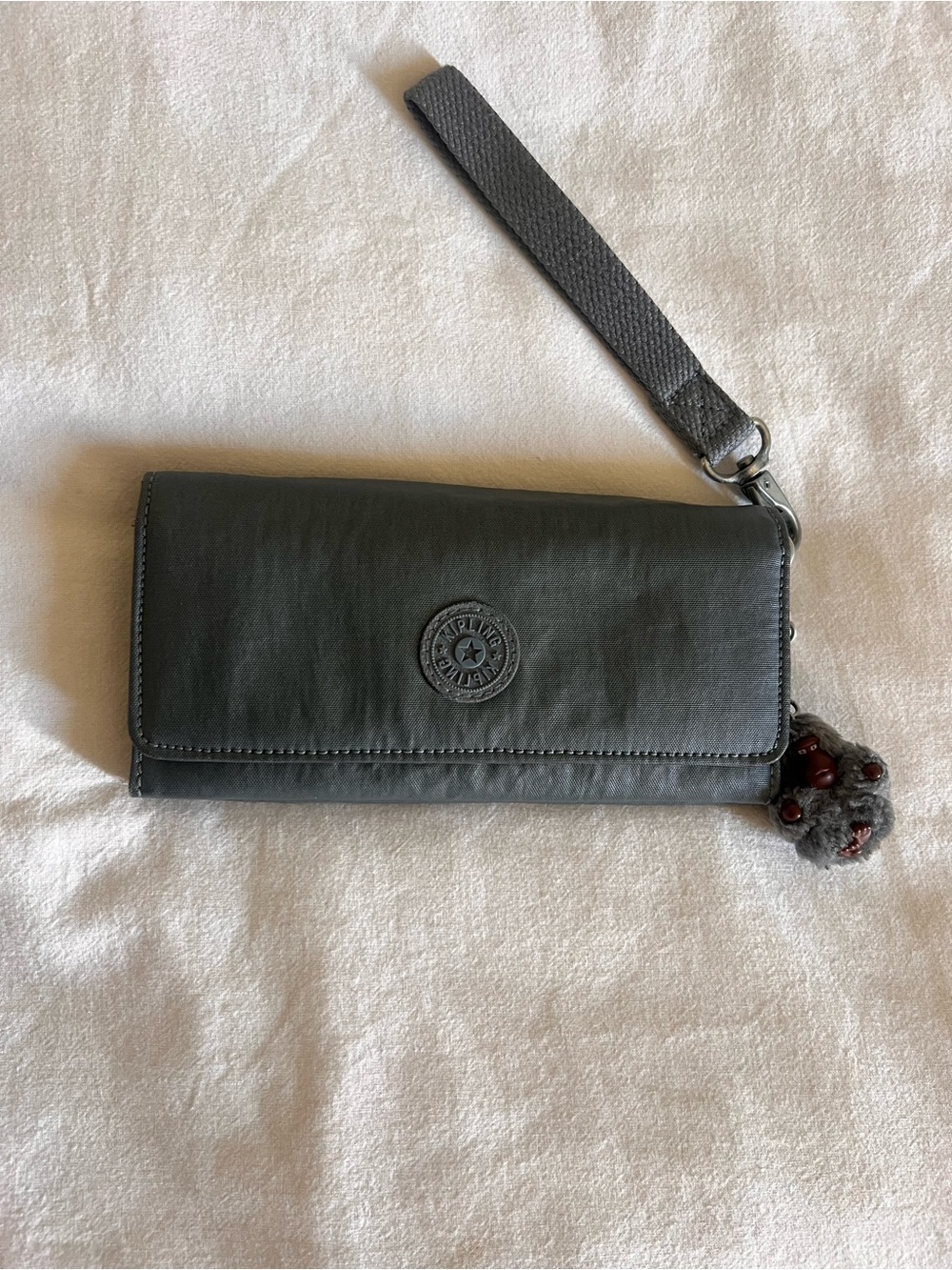 Kipling Metallic Gray Wallet with Keychain